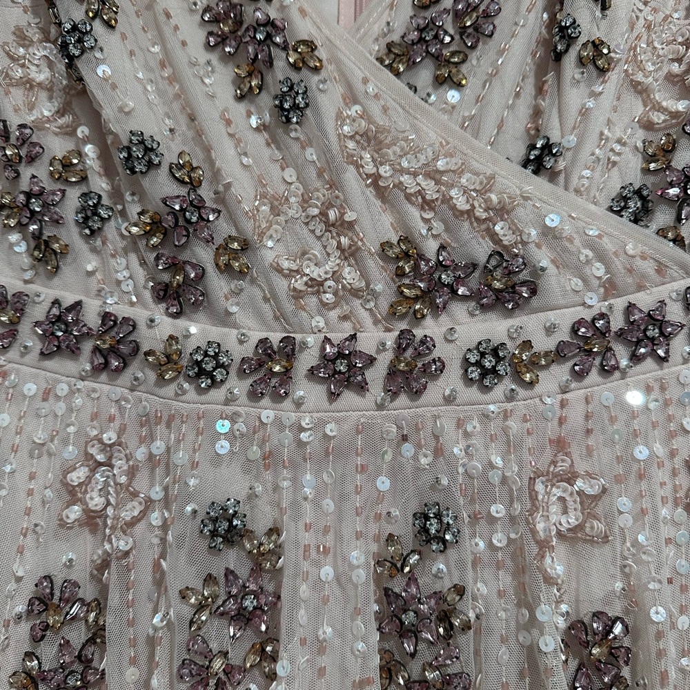 Mac Duggal Blush Embellished Pleated Maxi Gown Size 4 Style #93575 - Picture 12 of 15